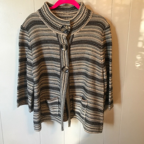 jillian jones Sweaters - Jillian jones striped button sweater cardigan l